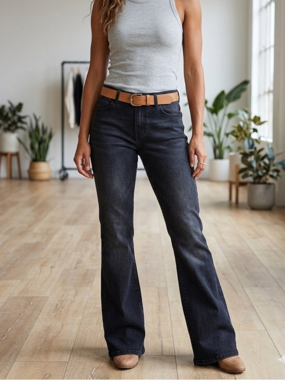 d.jeans Black High Rise Flare Jeans Size 10 Sustainable Repreve Denim